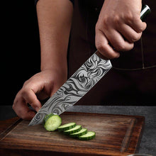 Load image into Gallery viewer, 8 Pcs High Carbon Stainless Steel Damascus Knife Set Green - Decor Home