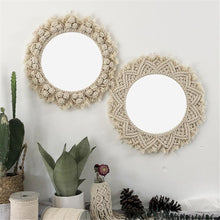 Load image into Gallery viewer, Round Makeup Mirror With Macrame - Decor Home