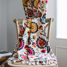 Load image into Gallery viewer, Linen Curtains In Boho Flowers - Decor Home
