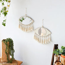 Load image into Gallery viewer, 2 Pcs Set Evil Eye Rustic Wood Mirrors - Decor Home