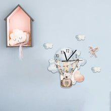 Load image into Gallery viewer, Flying On Hot Air Balloon Kids Room Wall Clock - Decor Home
