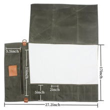 Load image into Gallery viewer, 11 Pocket Green Canvas Knife Bag - Decor Home