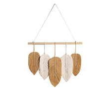 Load image into Gallery viewer, Handmade Boho Leaf Feather Macrame Wall Hanging - Decor Home