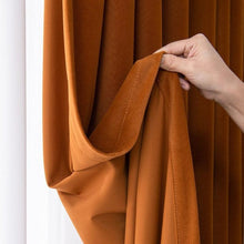 Load image into Gallery viewer, Luxurious Orange Velvet Curtains - Decor Home