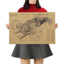 Load image into Gallery viewer, Vintage Car Design Illustration Wall Art Poster (50x35cm) - Decor Home