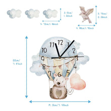 Load image into Gallery viewer, Flying On Hot Air Balloon Kids Room Wall Clock - Decor Home