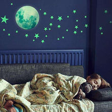 Load image into Gallery viewer, Glow In The Dark Moon And Stars Wall Stickers - Decor Home