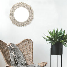 Load image into Gallery viewer, Round Makeup Mirror With Macrame - Decor Home