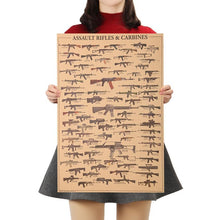 Load image into Gallery viewer, Most Famous Rifles List - Kraft Paper Wall Art Print (51x35.5cm) - Decor Home