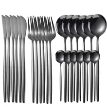Load image into Gallery viewer, Black Cutlery Set Gift Box (24 Piece) - Decor Home