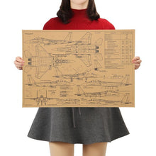 Load image into Gallery viewer, Fighter Jet Series Wall Art Kraft Paper Poster (50x35cm) - Decor Home