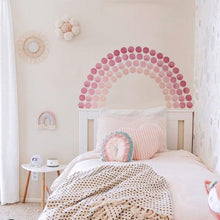 Load image into Gallery viewer, Pink Watercolour Polka Dots Rainbow Wall Stickers - Decor Home