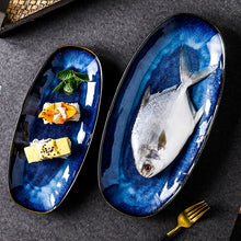 Load image into Gallery viewer, Handmade Large Serving Plate Fish Plate (28.3cm)
