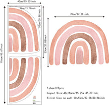 Load image into Gallery viewer, Pink Watercolour Rainbow And Dots Wall Stickers - Decor Home