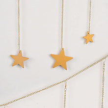 Load image into Gallery viewer, 9 Pcs Wood Gold Star Garland Wall Hanging Set - Decor Home
