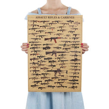 Load image into Gallery viewer, Most Famous Rifles List - Kraft Paper Wall Art Print (51x35.5cm) - Decor Home