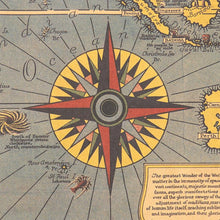 Load image into Gallery viewer, World Wonders Map Kraft Paper Wall Art Poster (68.5X51.5cm) - Decor Home