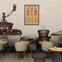 Load image into Gallery viewer, Human Skeleton Structure Kraft Paper Wall Art Print (42x29cm) - Decor Home