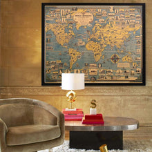 Load image into Gallery viewer, World Wonders Map Kraft Paper Wall Art Poster (68.5X51.5cm) - Decor Home