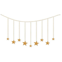 Load image into Gallery viewer, 9 Pcs Wood Gold Star Garland Wall Hanging Set - Decor Home