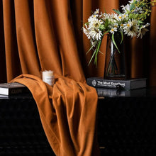 Load image into Gallery viewer, Luxurious Orange Velvet Curtains - Decor Home