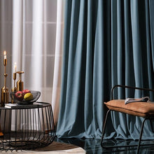 Load image into Gallery viewer, Deluxe Blue Velvet Curtains - Decor Home