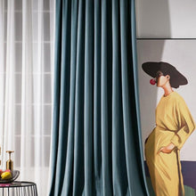 Load image into Gallery viewer, Deluxe Blue Velvet Curtains - Decor Home