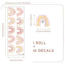 Load image into Gallery viewer, Watercolour Rainbow With Heart Wall Stickers 10 Pcs Set - Decor Home