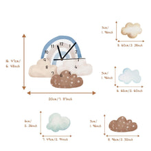 Load image into Gallery viewer, Rainbow In The Clouds Kids Room Wall Clock - Decor Home
