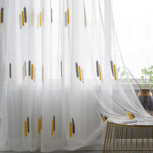 Load image into Gallery viewer, Minimalist Embroidered Sheer Curtains - Decor Home