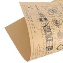 Load image into Gallery viewer, Rocket Design Manuscript Kraft Paper Wall Art Print (50x35cm) - Decor Home