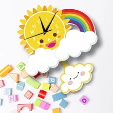 Load image into Gallery viewer, Eco-friendly Sun Rainbow Nursery Wall Clock - Decor Home