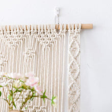Load image into Gallery viewer, Tripe Plant Hanger Handmade Macrame Wooden Floating Shelf - Decor Home