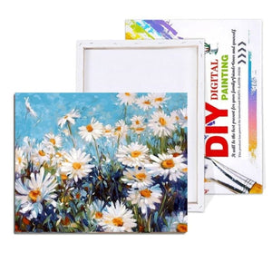 Paint By Number Kit - White Sunflowers