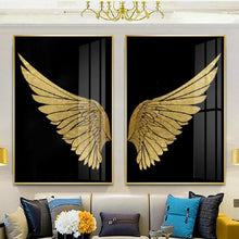 Load image into Gallery viewer, Golden Angel Wings Wall Art Prints (60x90 cm) - Decor Home