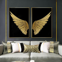 Load image into Gallery viewer, Golden Angel Wings Wall Art Prints (60x90 cm) - Decor Home