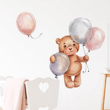 Load image into Gallery viewer, Baby Bear With Balloons Wall Stickers - Decor Home