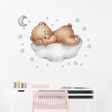 Load image into Gallery viewer, Bear Sleeping On Cloud Wall Stickers - Decor Home