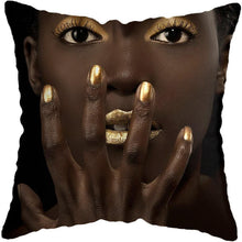 Load image into Gallery viewer, Black and Gold Beauty Art Cushion Covers - Decor Home