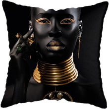 Load image into Gallery viewer, Black and Gold Beauty Art Cushion Covers - Decor Home