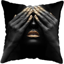 Load image into Gallery viewer, Black and Gold Beauty Art Cushion Covers - Decor Home