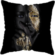 Load image into Gallery viewer, Black and Gold Beauty Art Cushion Covers - Decor Home
