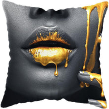 Load image into Gallery viewer, Black and Gold Beauty Art Cushion Covers - Decor Home