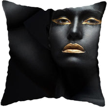 Load image into Gallery viewer, Black and Gold Beauty Art Cushion Covers - Decor Home