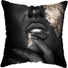 Load image into Gallery viewer, Black and Gold Beauty Art Cushion Covers - Decor Home