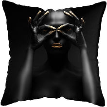 Load image into Gallery viewer, Black and Gold Beauty Art Cushion Covers - Decor Home
