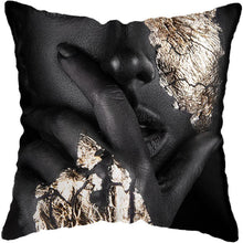 Load image into Gallery viewer, Black and Gold Beauty Art Cushion Covers - Decor Home