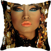 Load image into Gallery viewer, Black and Gold Beauty Art Cushion Covers - Decor Home