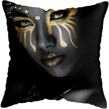 Load image into Gallery viewer, Black and Gold Beauty Art Cushion Covers - Decor Home