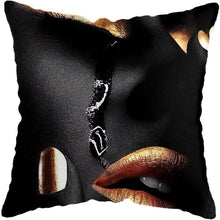 Load image into Gallery viewer, Black and Gold Beauty Art Cushion Covers - Decor Home